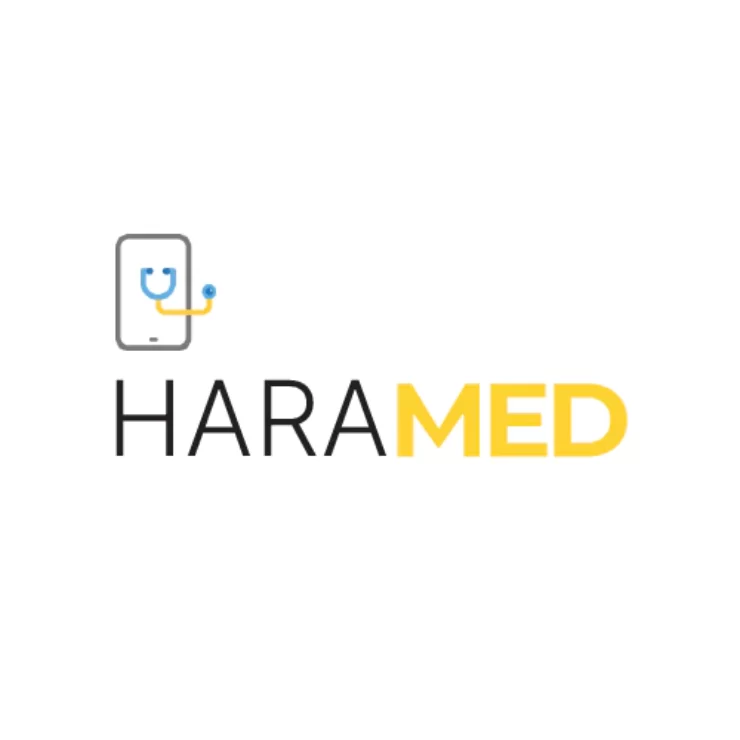 "Hara Med - Contact and Appointment Service App Logo and Pattern Feature Image"