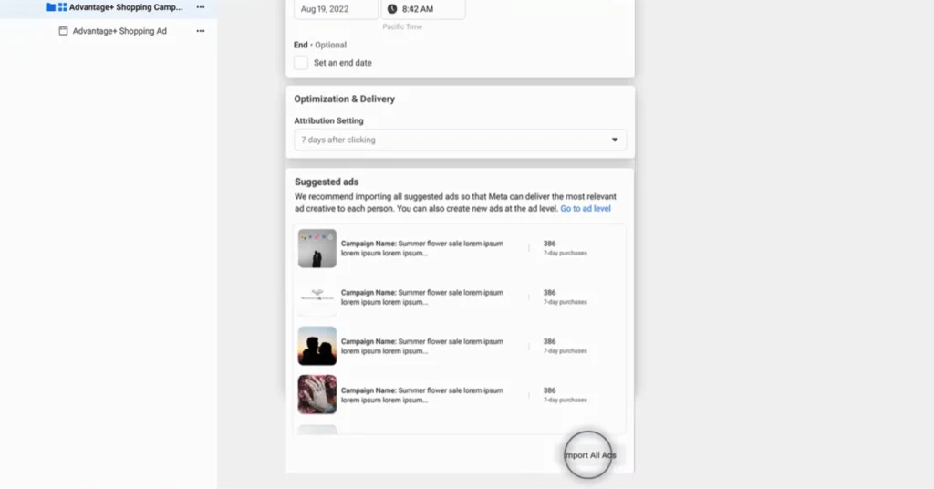 AI suggested ads