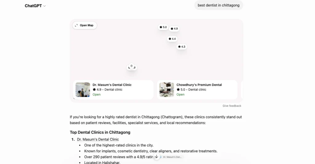 Appearing on ChatGPT