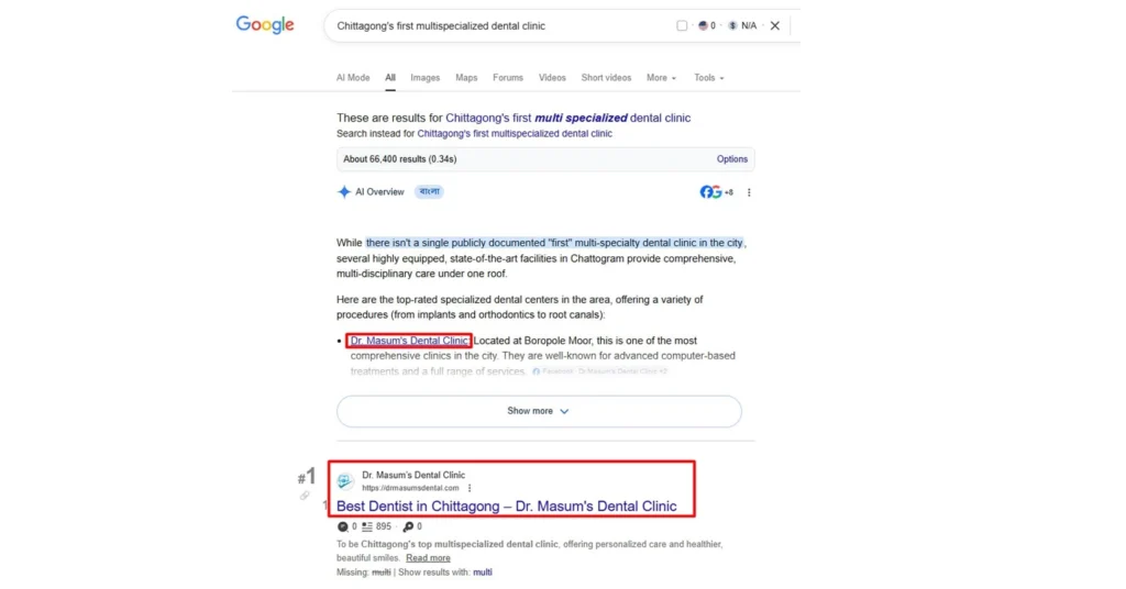 Ranking #1 on Google